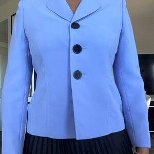 Le Suit Light Blue Blazer with Black Buttons